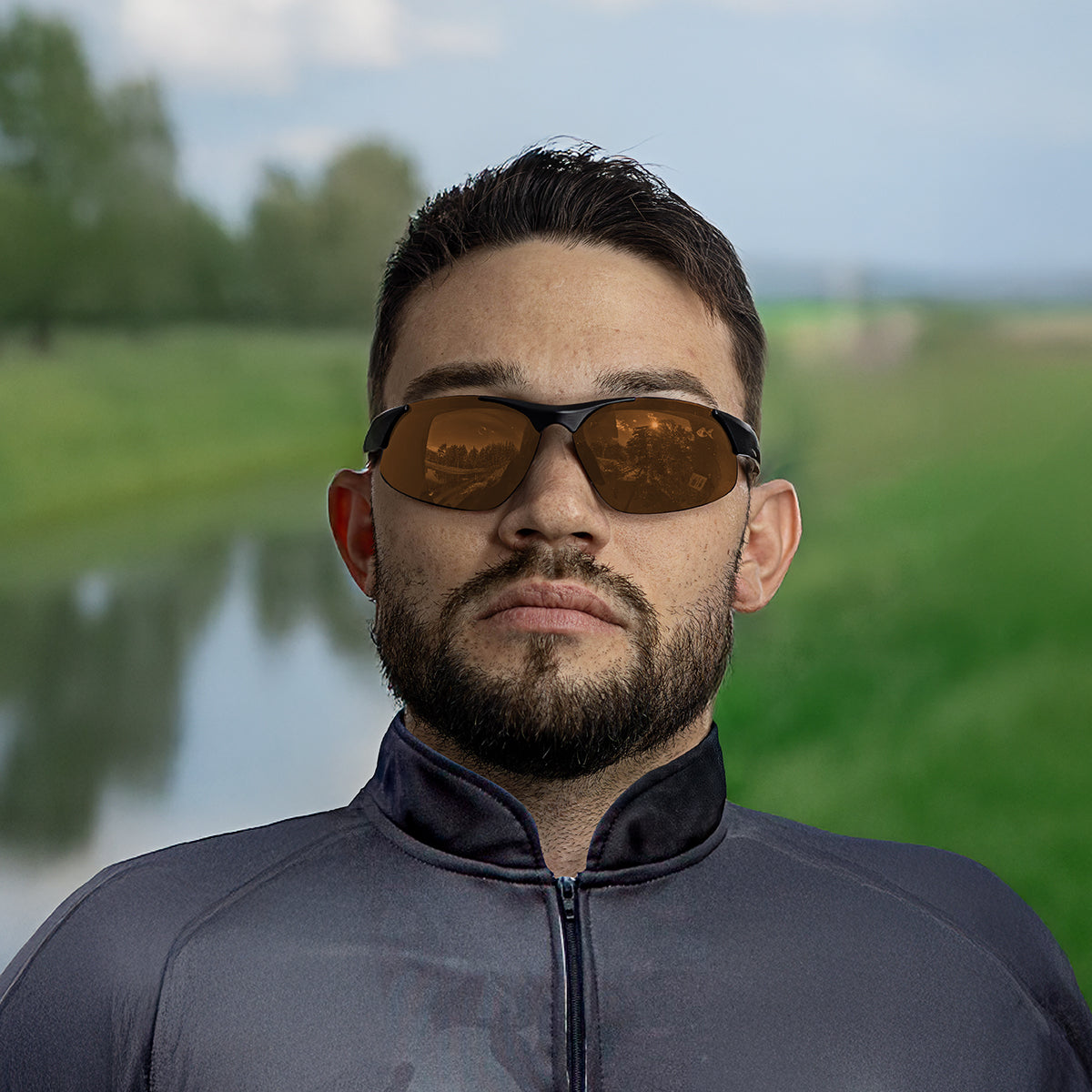 Óculos Polarizado Marrom MJK Fishing