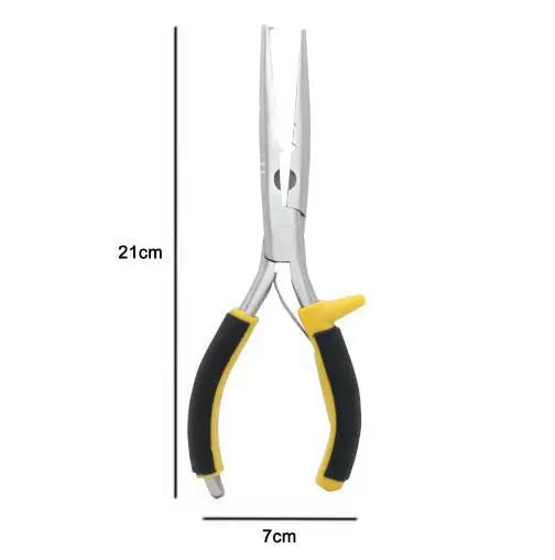 Alicate Bico Fino Longo De Pesca Corta Linha Saca Anzol 21Cm